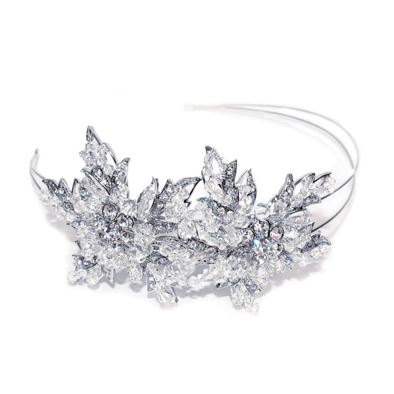 Splendour Rhodium Crystal Snowflake Headpiece
